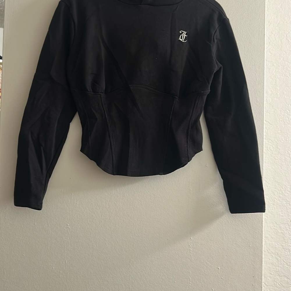 Juicy Couture Black Fitted Long Sleeve Hoodie - Picture 1 of 5